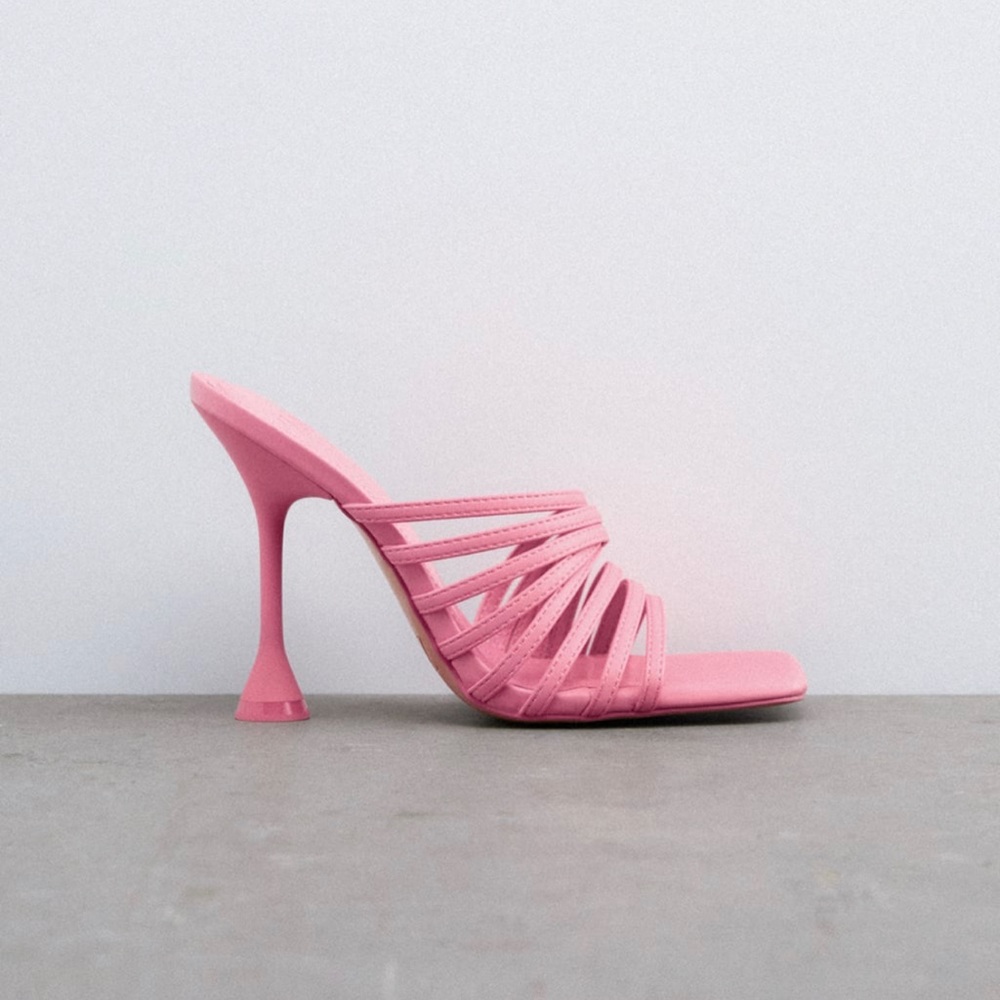 Zara Pink Heel Sandals Size 38 EU BRAND NEW!!
